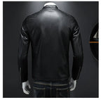 2025 Men Leather Jacket Stand Collar Slim Pu Leather Jacket Autumn Fashion Men Motorcycle Causal Coat Male Moto Biker Coat - StepByStep