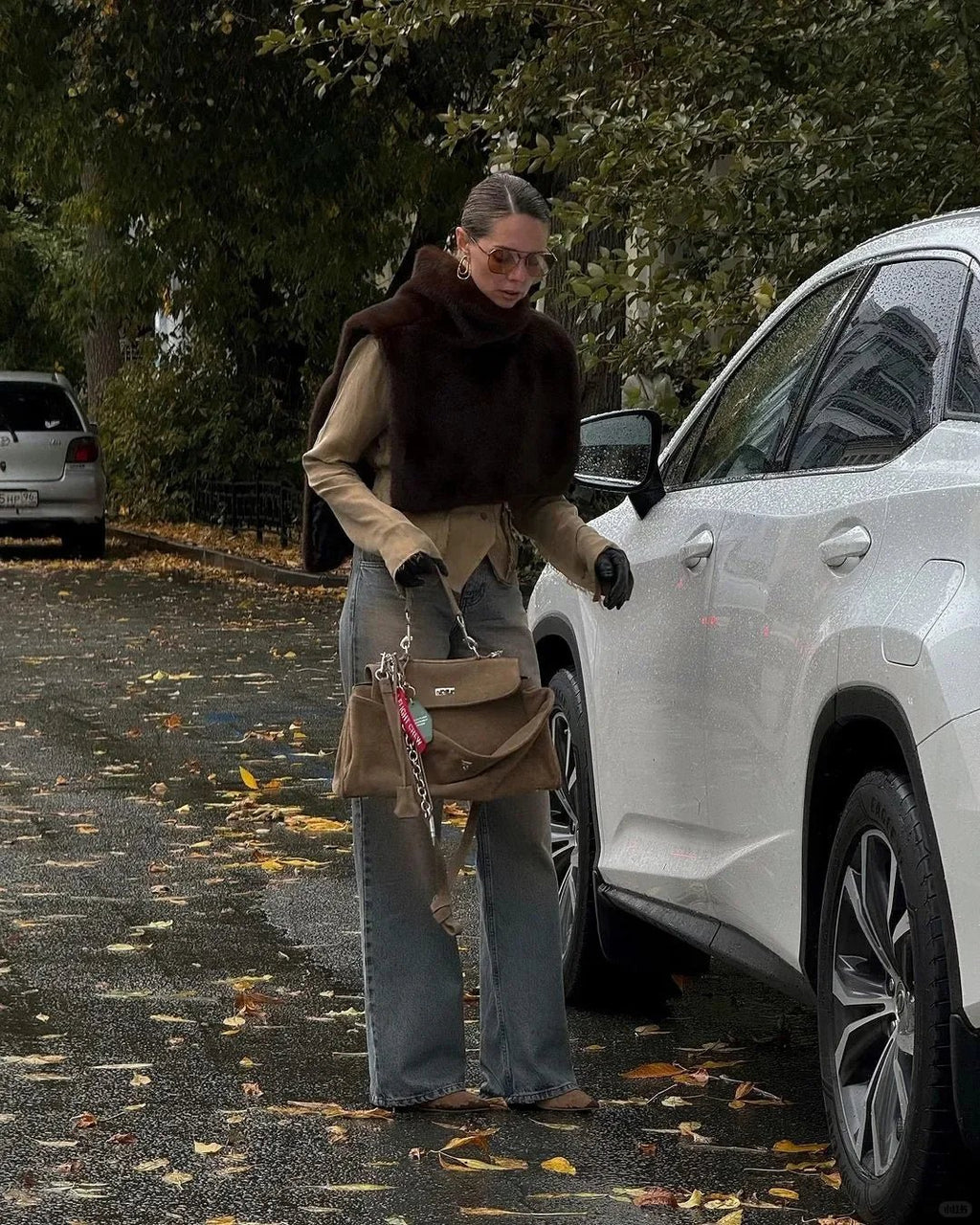 Pelliccia sintetica Dolcevita Eco di visone senza maniche - StepByStepNow