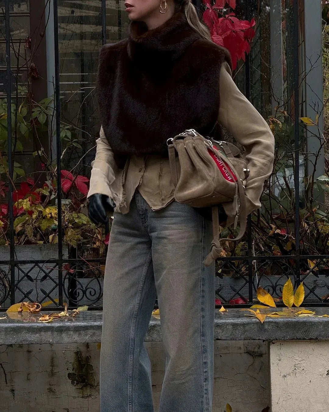 Pelliccia sintetica Dolcevita Eco di visone senza maniche - StepByStepNow