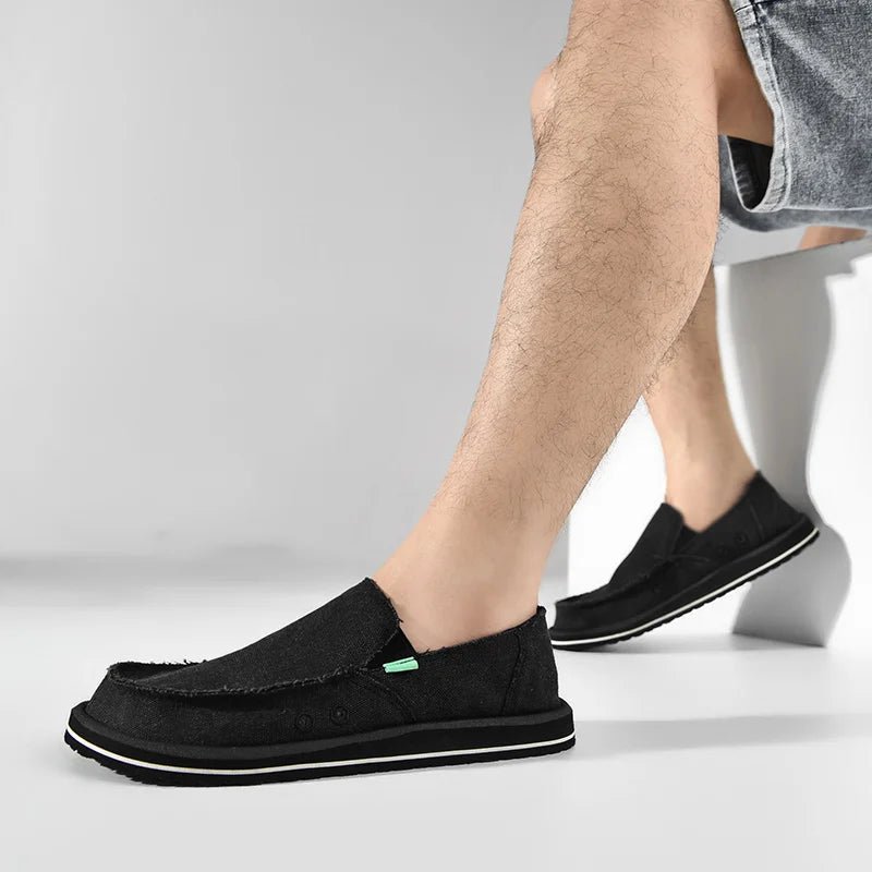 2025 New Spring Handmade Canvas Casual Men Shoes Design Fashion Sneakers Man Loafers Breathable Low Top Flat Shoes Soft Driving - StepByStepNow