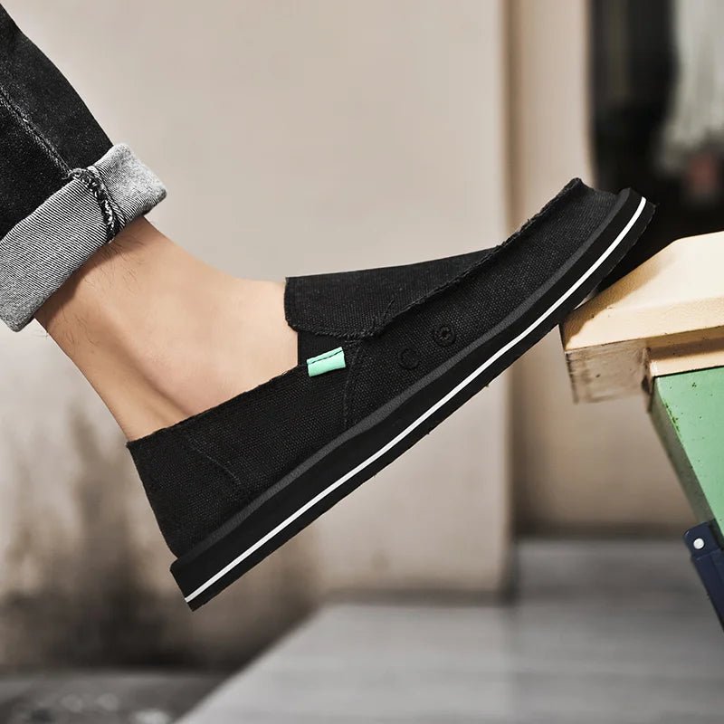 2025 New Spring Handmade Canvas Casual Men Shoes Design Fashion Sneakers Man Loafers Breathable Low Top Flat Shoes Soft Driving - StepByStepNow