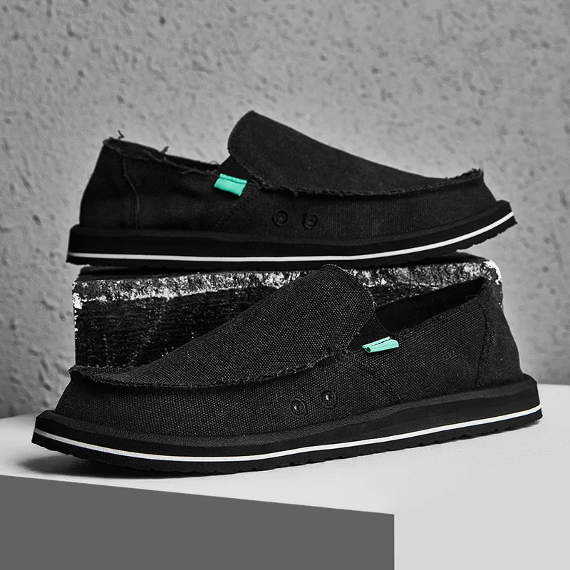 2025 New Spring Handmade Canvas Casual Men Shoes Design Fashion Sneakers Man Loafers Breathable Low Top Flat Shoes Soft Driving - StepByStepNow