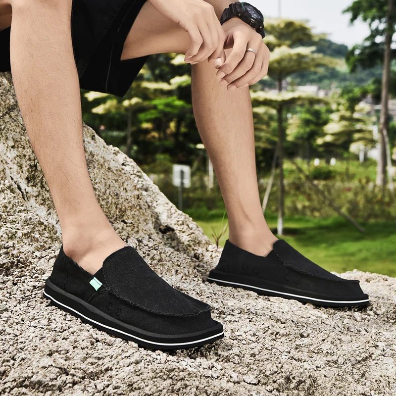 2025 New Spring Handmade Canvas Casual Men Shoes Design Fashion Sneakers Man Loafers Breathable Low Top Flat Shoes Soft Driving - StepByStepNow