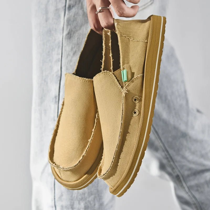 2025 New Spring Handmade Canvas Casual Men Shoes Design Fashion Sneakers Man Loafers Breathable Low Top Flat Shoes Soft Driving - StepByStepNow