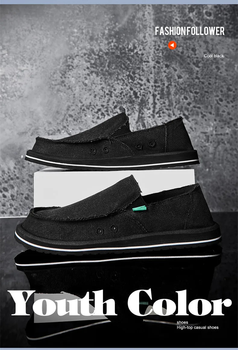 2025 New Spring Handmade Canvas Casual Men Shoes Design Fashion Sneakers Man Loafers Breathable Low Top Flat Shoes Soft Driving - StepByStepNow