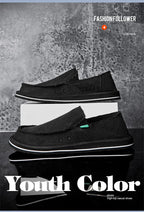 2025 New Spring Handmade Canvas Casual Men Shoes Design Fashion Sneakers Man Loafers Breathable Low Top Flat Shoes Soft Driving - StepByStepNow