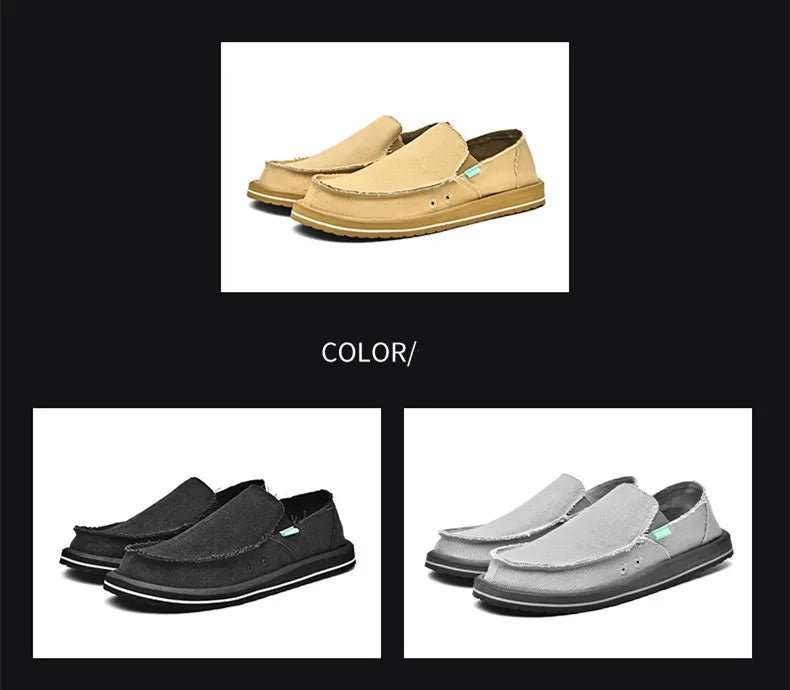 2025 New Spring Handmade Canvas Casual Men Shoes Design Fashion Sneakers Man Loafers Breathable Low Top Flat Shoes Soft Driving - StepByStepNow