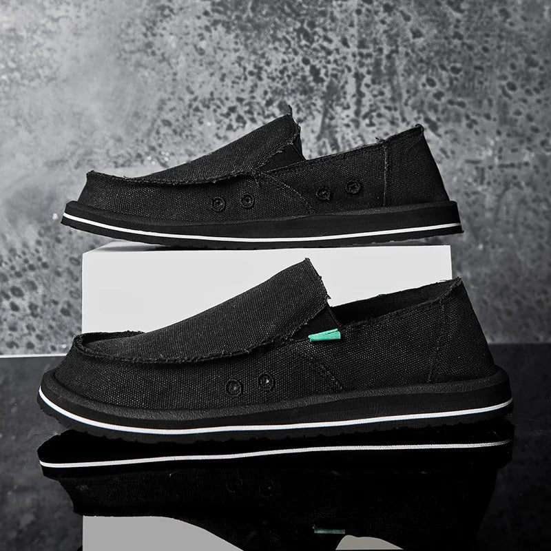 2025 New Spring Handmade Canvas Casual Men Shoes Design Fashion Sneakers Man Loafers Breathable Low Top Flat Shoes Soft Driving - StepByStepNow