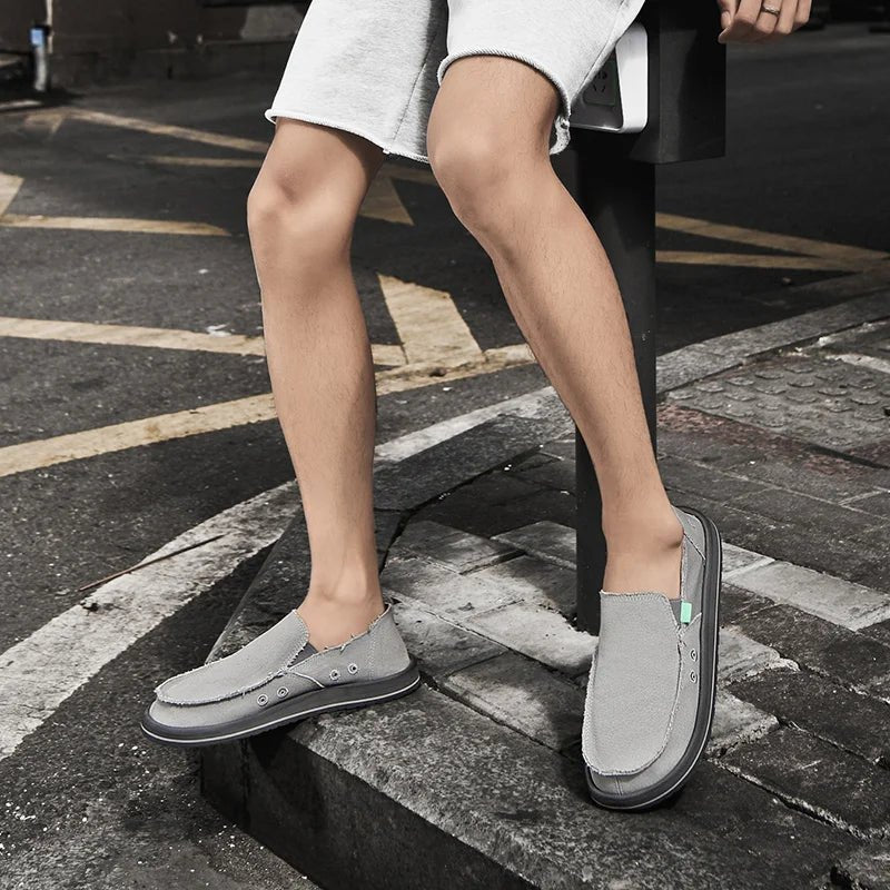 2025 New Spring Handmade Canvas Casual Men Shoes Design Fashion Sneakers Man Loafers Breathable Low Top Flat Shoes Soft Driving - StepByStepNow