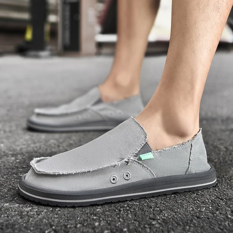 2025 New Spring Handmade Canvas Casual Men Shoes Design Fashion Sneakers Man Loafers Breathable Low Top Flat Shoes Soft Driving - StepByStepNow