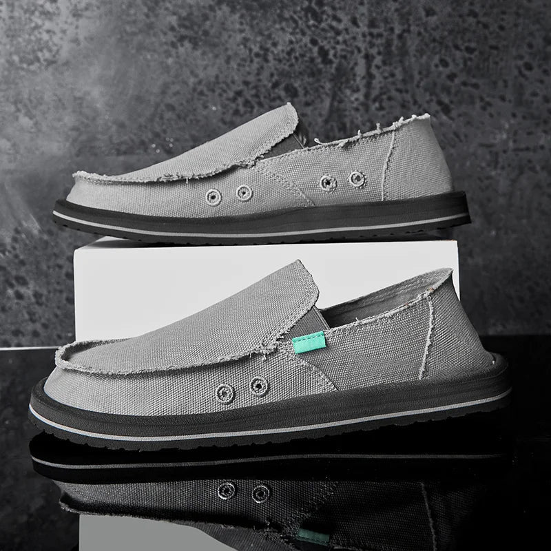 2025 New Spring Handmade Canvas Casual Men Shoes Design Fashion Sneakers Man Loafers Breathable Low Top Flat Shoes Soft Driving - StepByStepNow