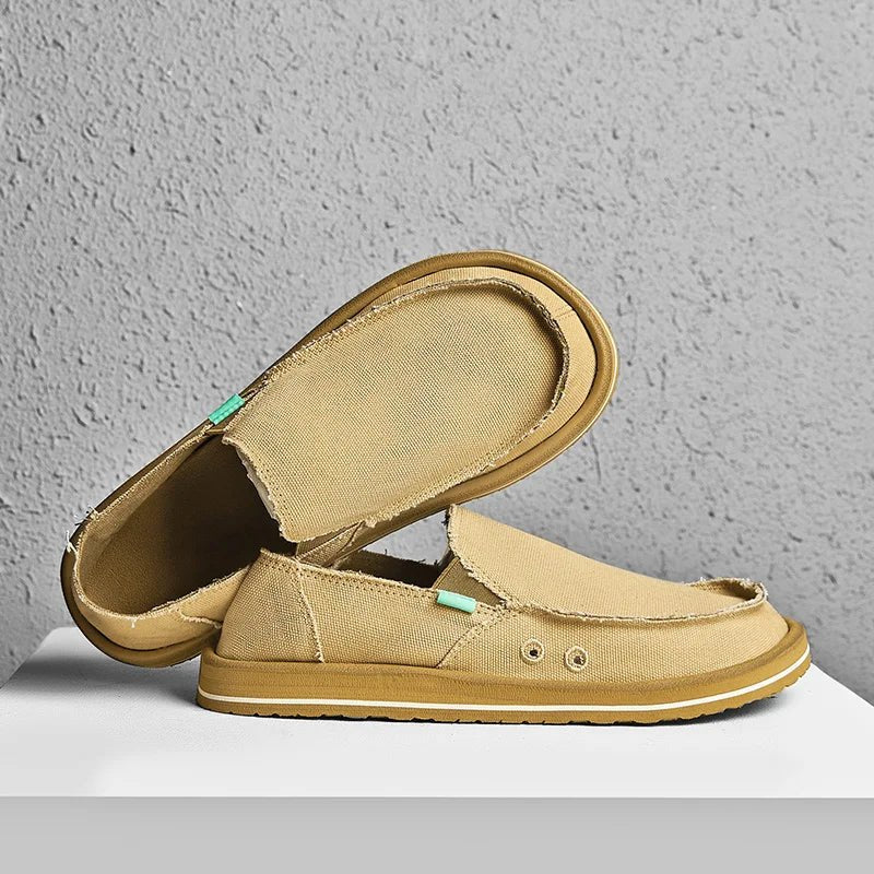 2025 New Spring Handmade Canvas Casual Men Shoes Design Fashion Sneakers Man Loafers Breathable Low Top Flat Shoes Soft Driving - StepByStepNow
