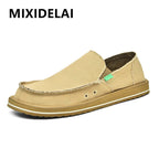 2025 New Spring Handmade Canvas Casual Men Shoes Design Fashion Sneakers Man Loafers Breathable Low Top Flat Shoes Soft Driving - StepByStepNow