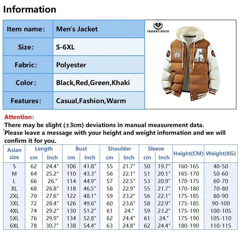 2025 New Winter Men Outdoor Windbreak Warm Travel Jacket Men Autumn Hooded Casual Fashion Sport Brand Loose Jacket Male Coat Top - StepByStep