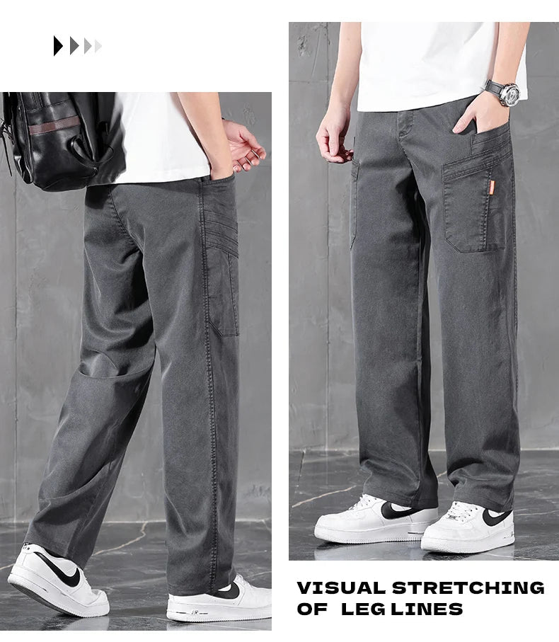 2026 Edition Lyocell Straight Casual Pants – Korean Streetwear Trousers - StepByStepNow