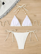 2026 Halter String Triangle Bikini Women Sexy Swimwear Female Mesh Swimsuit Solid Bathers Bathing Swimming Swim Suit Beachwear - StepByStepNow