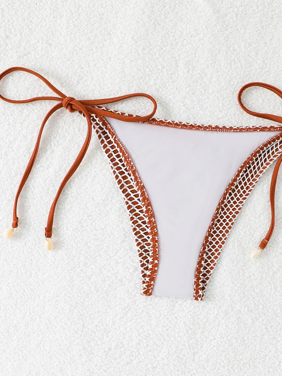 2026 Halter String Triangle Bikini Women Sexy Swimwear Female Mesh Swimsuit Solid Bathers Bathing Swimming Swim Suit Beachwear - StepByStepNow