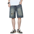 2026 High Quality Spring/Summer Hole Denim Shorts Jeans Men's Versatile Loose Korean Trendy Pants Ins - StepByStepNow