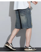 2026 High Quality Spring/Summer Hole Denim Shorts Jeans Men's Versatile Loose Korean Trendy Pants Ins - StepByStepNow