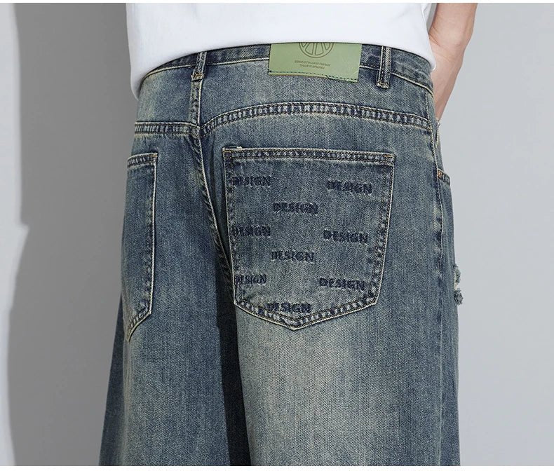 2026 High Quality Spring/Summer Hole Denim Shorts Jeans Men's Versatile Loose Korean Trendy Pants Ins - StepByStepNow