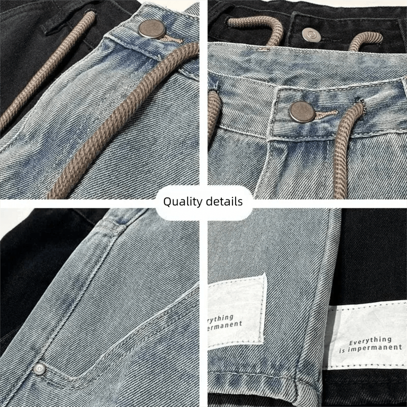2026 Mens Straight Leg Blue Denim Shorts Summer Casual Five Inch Beach Shorts Thin Lightweight Y2K Vintage Japanese Relaxed Fit - StepByStepNow