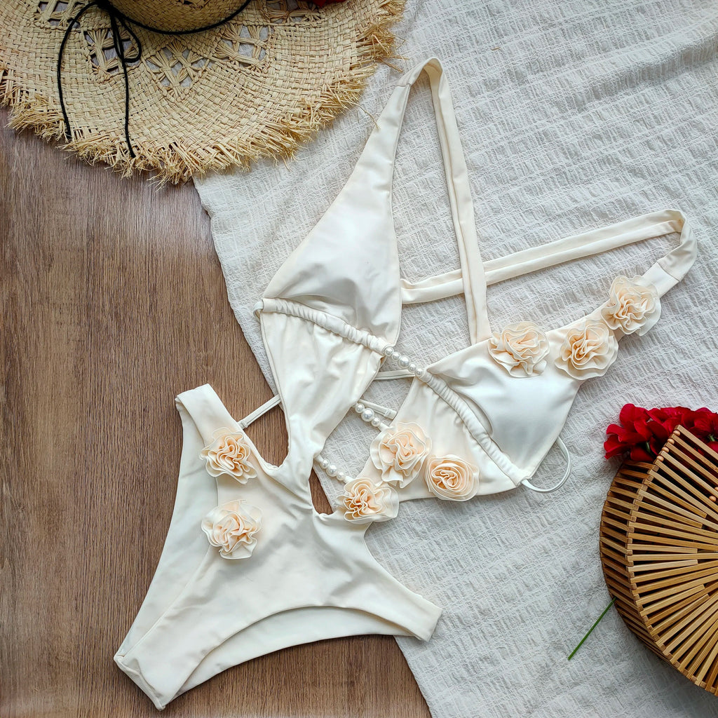 Women’s 3D Floral One-Piece Swimsuit — Image 2