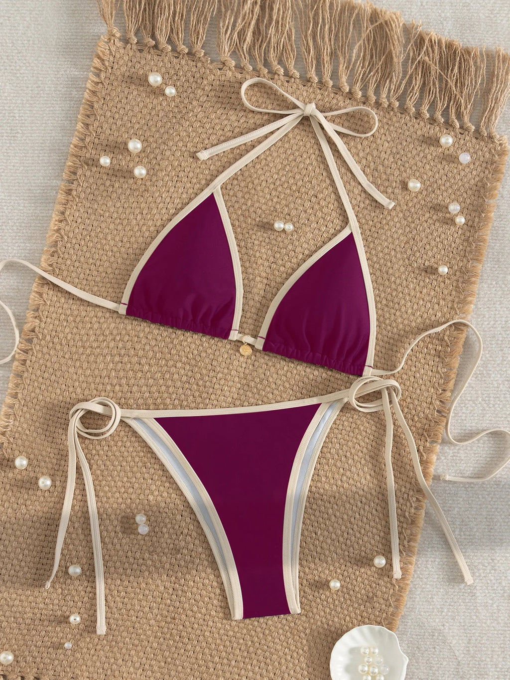 Women’s Colour-Block Tie-Side Bikini — Image 11