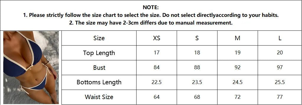 2026 New Arrival Sexy Bikini Set Women's Two Piece Swimsuit with Color Blocking Edge Tie Side Cross Back Swimwear for Beach Pool - StepByStepNow