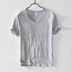 2026 New Mens T Shirt Pure Color V Collar Short Sleeved Tops Tees Men T-Shirt Slim Man Bamboo Fiber T-Shirts Fitness Male Clothe - StepByStepNow