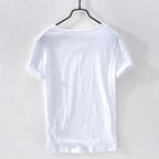 2026 New Mens T Shirt Pure Color V Collar Short Sleeved Tops Tees Men T-Shirt Slim Man Bamboo Fiber T-Shirts Fitness Male Clothe - StepByStepNow