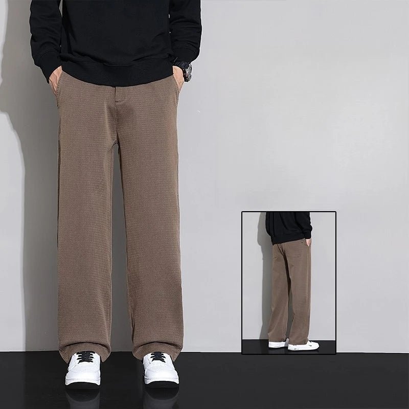 2026 New Spring Summer Soft Lyocell Fabric Men's Casual Pants Elastic Waist Wrinkle - free Breathe Loose Straight Trousers - StepByStepNow
