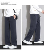 2026 New Spring Summer Soft Lyocell Fabric Men's Casual Pants Elastic Waist Wrinkle - free Breathe Loose Straight Trousers - StepByStepNow