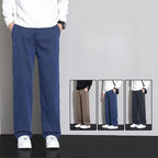 2026 New Spring Summer Soft Lyocell Fabric Men's Casual Pants Elastic Waist Wrinkle - free Breathe Loose Straight Trousers - StepByStepNow