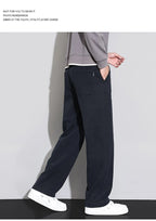 2026 New Spring Summer Soft Lyocell Fabric Men's Casual Pants Elastic Waist Wrinkle - free Breathe Loose Straight Trousers - StepByStepNow