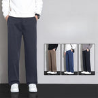 2026 New Spring Summer Soft Lyocell Fabric Men's Casual Pants Elastic Waist Wrinkle - free Breathe Loose Straight Trousers - StepByStepNow