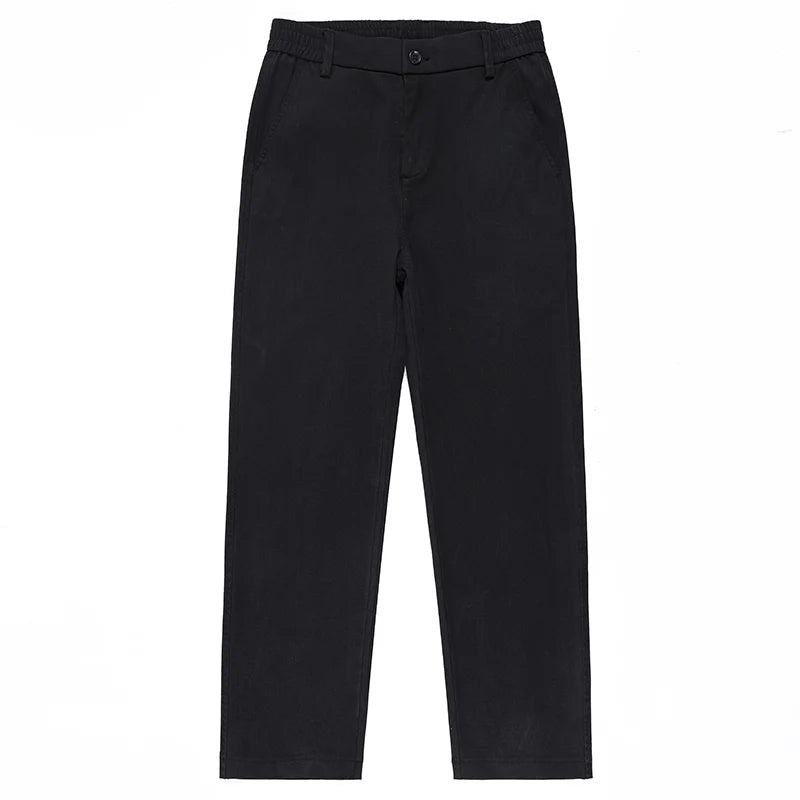 2026 New Spring Summer Soft Lyocell Fabric Men's Casual Pants Elastic Waist Wrinkle - free Breathe Loose Straight Trousers - StepByStepNow