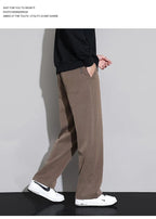 2026 New Spring Summer Soft Lyocell Fabric Men's Casual Pants Elastic Waist Wrinkle - free Breathe Loose Straight Trousers - StepByStepNow