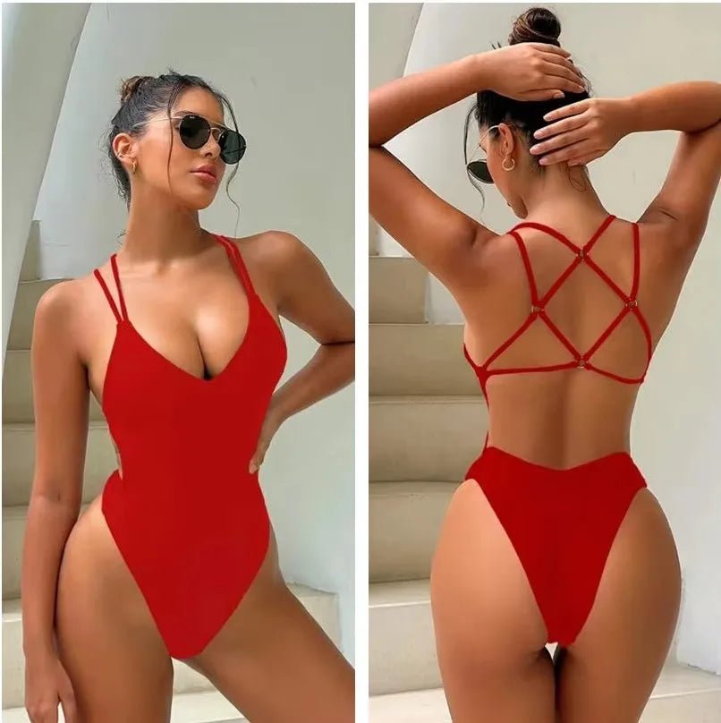 Women’s One-Piece Swimsuit with Cups — Image 40