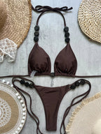 Women’s Beaded Halter Bikini — Image 2