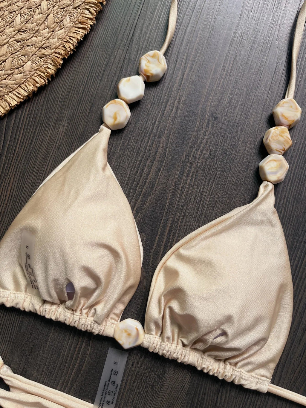 2026 Sexy Bead Bikini Swimwear Women Halter Bikini Swimsuit Beach Halter V Neck Bikini Set Beachwear Summer Bathing Suit - StepByStepNow