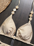 2026 Sexy Bead Bikini Swimwear Women Halter Bikini Swimsuit Beach Halter V Neck Bikini Set Beachwear Summer Bathing Suit - StepByStepNow