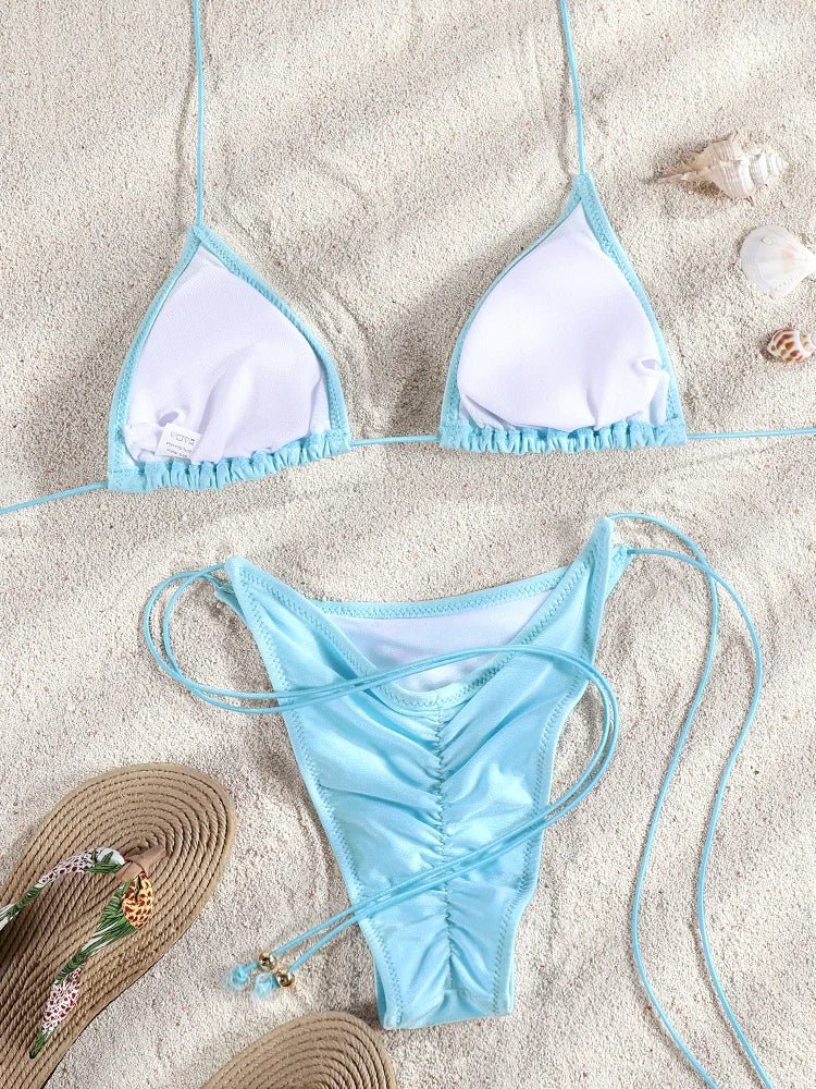Women’s Solid-Colour High-Waisted Bikini — Image 25