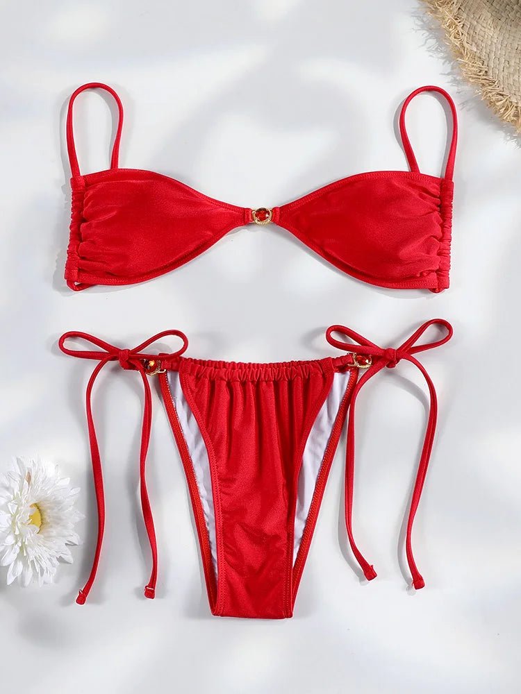 2026 Sexy Bikinis Swimsuit Women Swimwear High Cut Bathing Suit Brazilian Biquini Sexy Bikini Sets Solid Beachwear - StepByStepNow