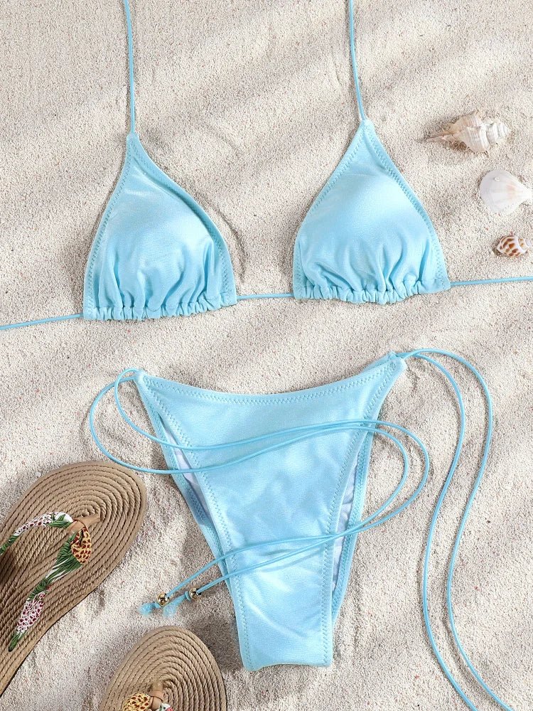 Women’s Solid-Colour High-Waisted Bikini — Image 24