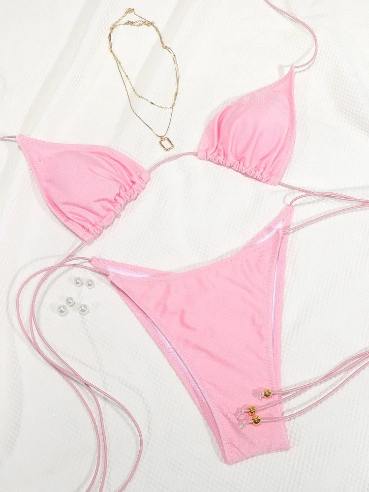 Women’s Solid-Colour High-Waisted Bikini — Image 33