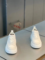 2026 Spring Autumn New Men's Shoes Breathable Comfortable White Shoes Men's Platform Sneakers Lace - up Casual Sports Shoes - StepByStepNow