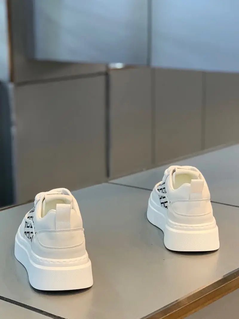 2026 Spring Autumn New Men's Shoes Breathable Comfortable White Shoes Men's Platform Sneakers Lace - up Casual Sports Shoes - StepByStepNow