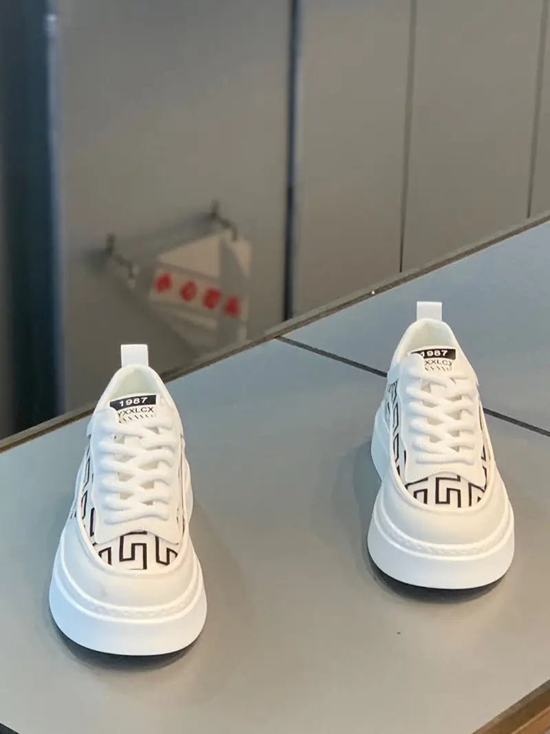 2026 Spring Autumn New Men's Shoes Breathable Comfortable White Shoes Men's Platform Sneakers Lace - up Casual Sports Shoes - StepByStepNow