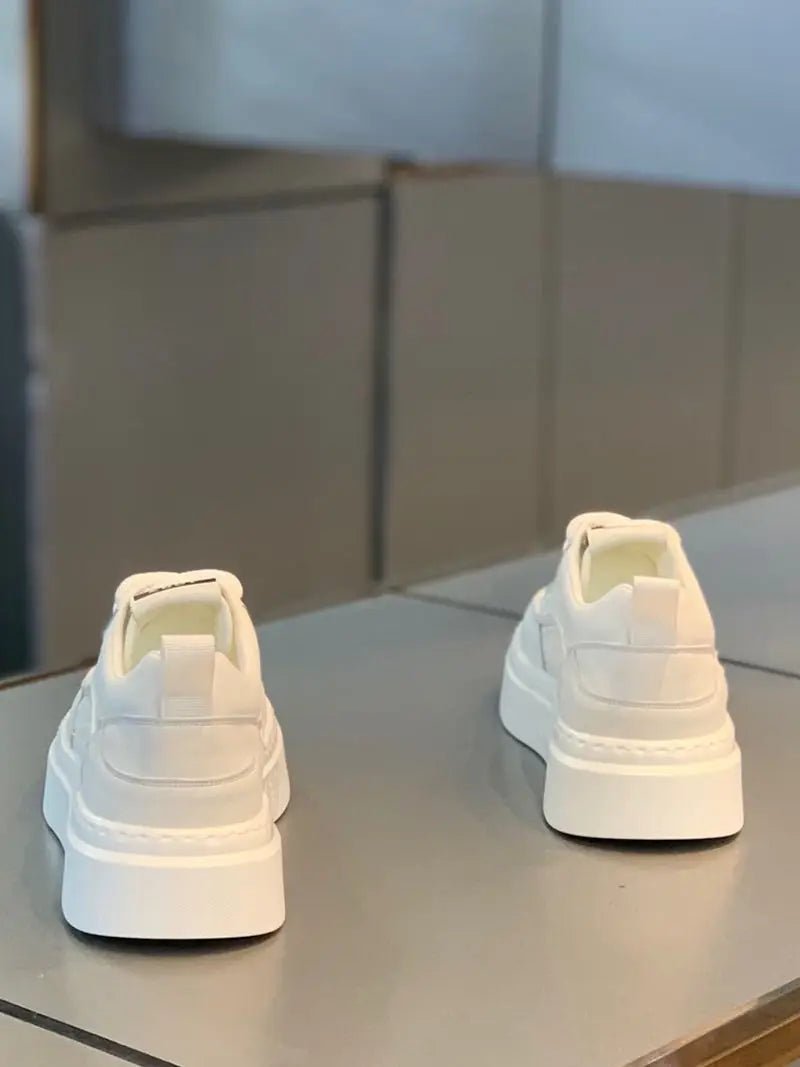2026 Spring Autumn New Men's Shoes Breathable Comfortable White Shoes Men's Platform Sneakers Lace - up Casual Sports Shoes - StepByStepNow