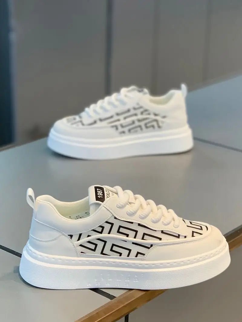 2026 Spring Autumn New Men's Shoes Breathable Comfortable White Shoes Men's Platform Sneakers Lace - up Casual Sports Shoes - StepByStepNow